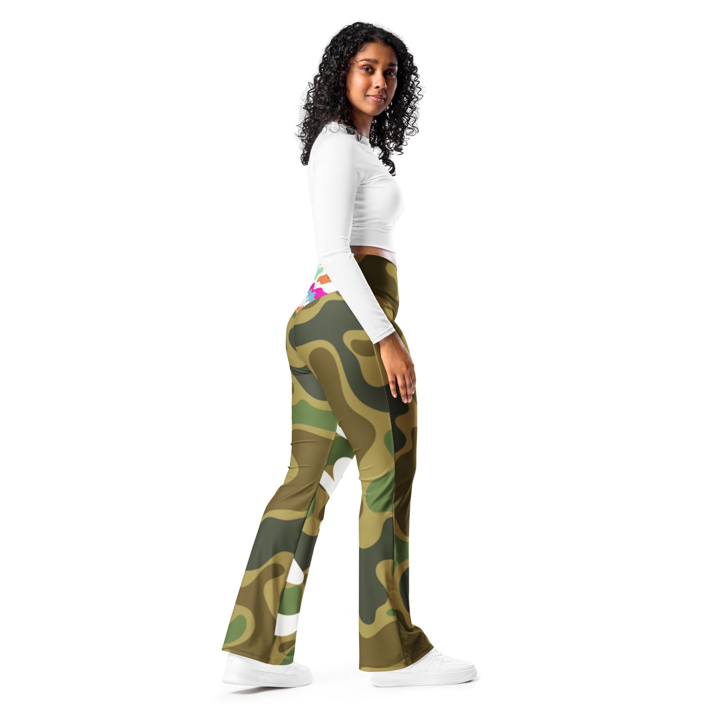 Camouflage and Flares Women’s High Waisted Flair Leggings Been Dope Supply