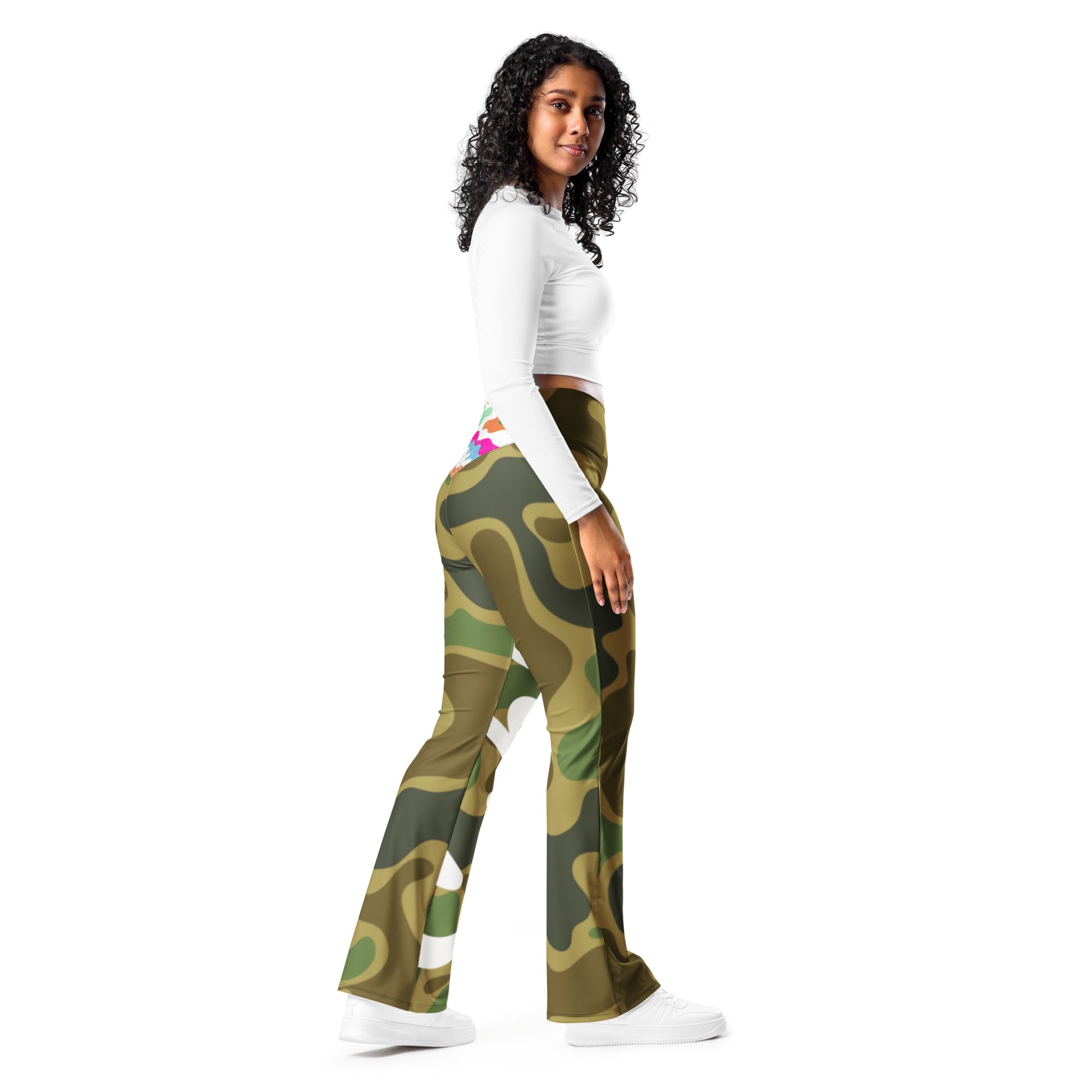 Camouflage and Flares Women’s High Waisted Flair Leggings Been Dope Supply