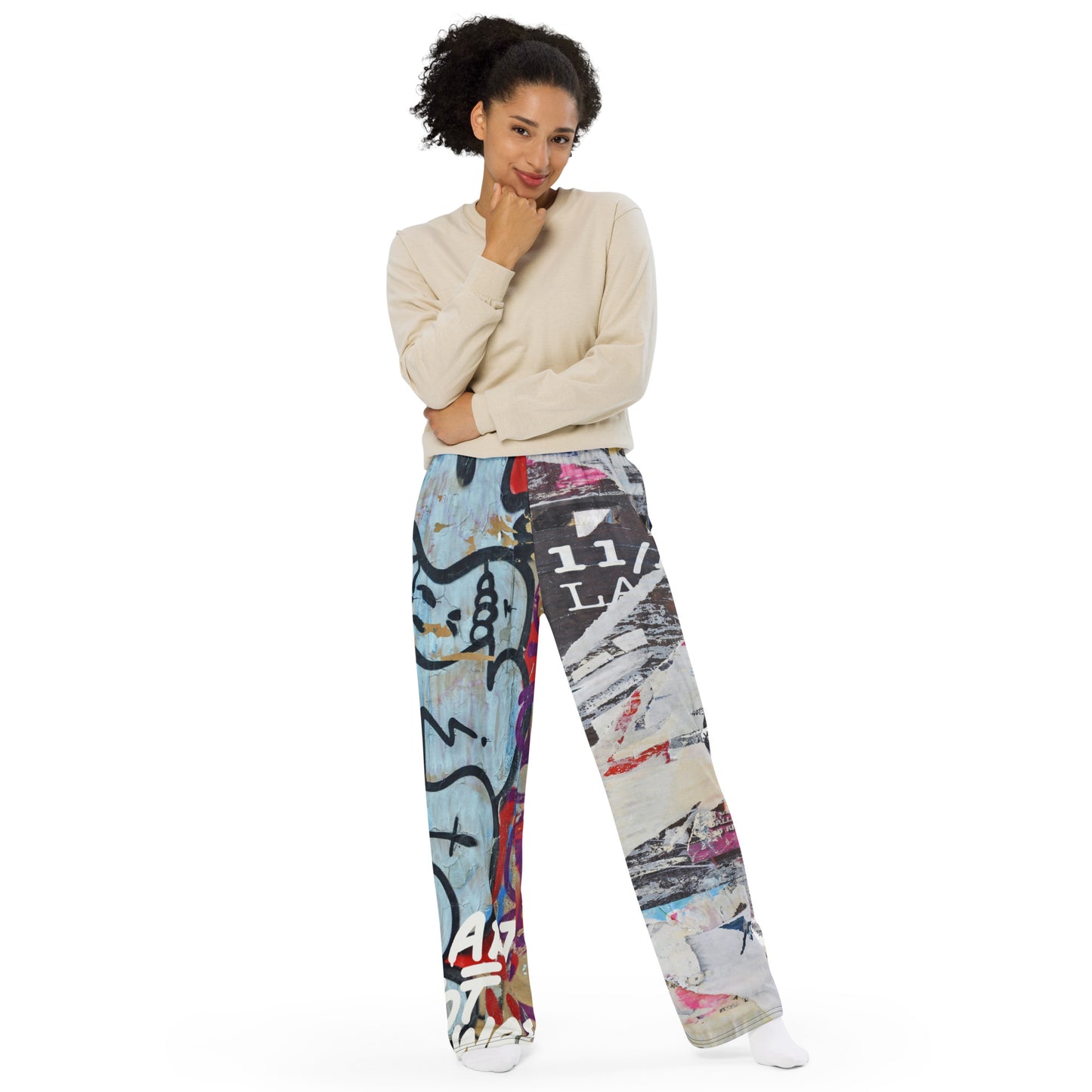 Kids On Drugs Clothing|Art Not War Wide-Leg Pants|Jersey Fabric