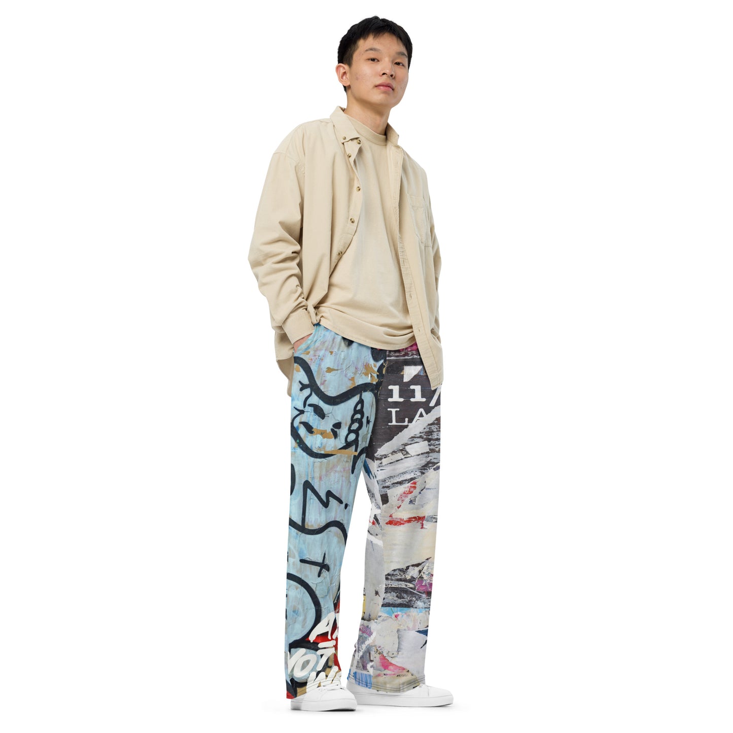 Kids On Drugs Clothing|Art Not War Wide-Leg Pants|Jersey Fabric