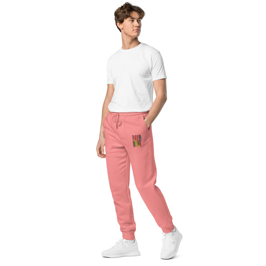 Been Dope Supply Logo Embroidered Garment Dyed Pink Sweatpants