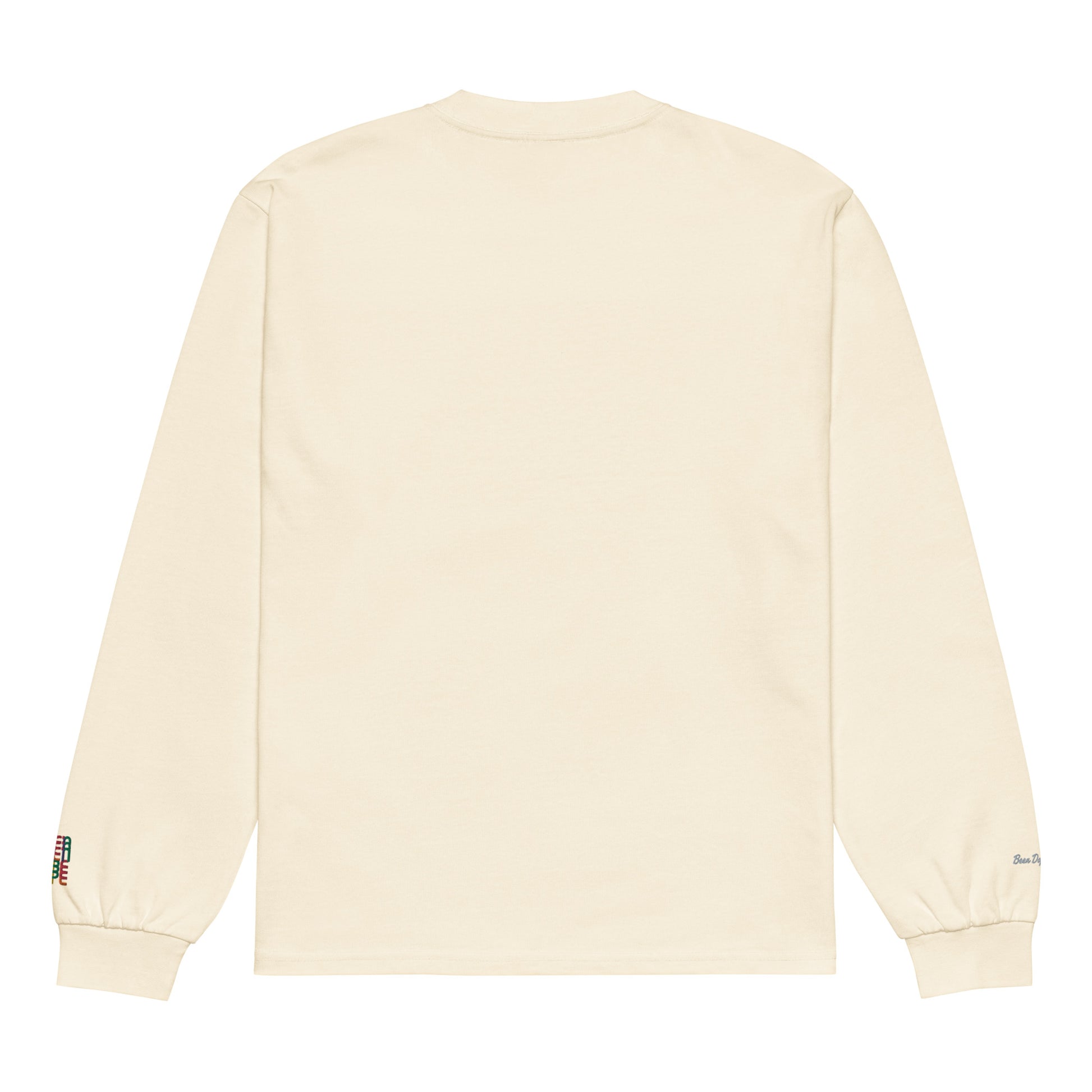 Been Dope Supply Logo Embroidered Premium Heavyweight Long Sleeve Shirt|Ecru