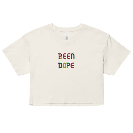 Been Dope Supply Logo Embroidered Women’s Drop Shoulder Cropped Top