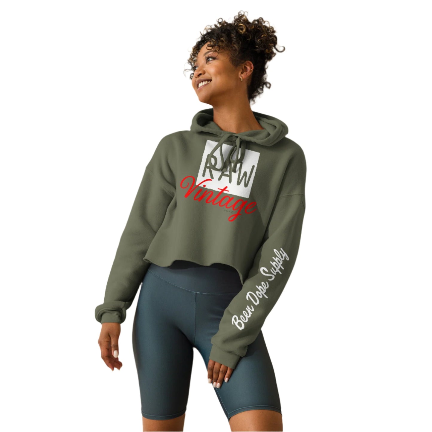 Raw Vintage | Drop Shoulder Raw Hem Women's Cropped Hoodie | Been Dope Supply