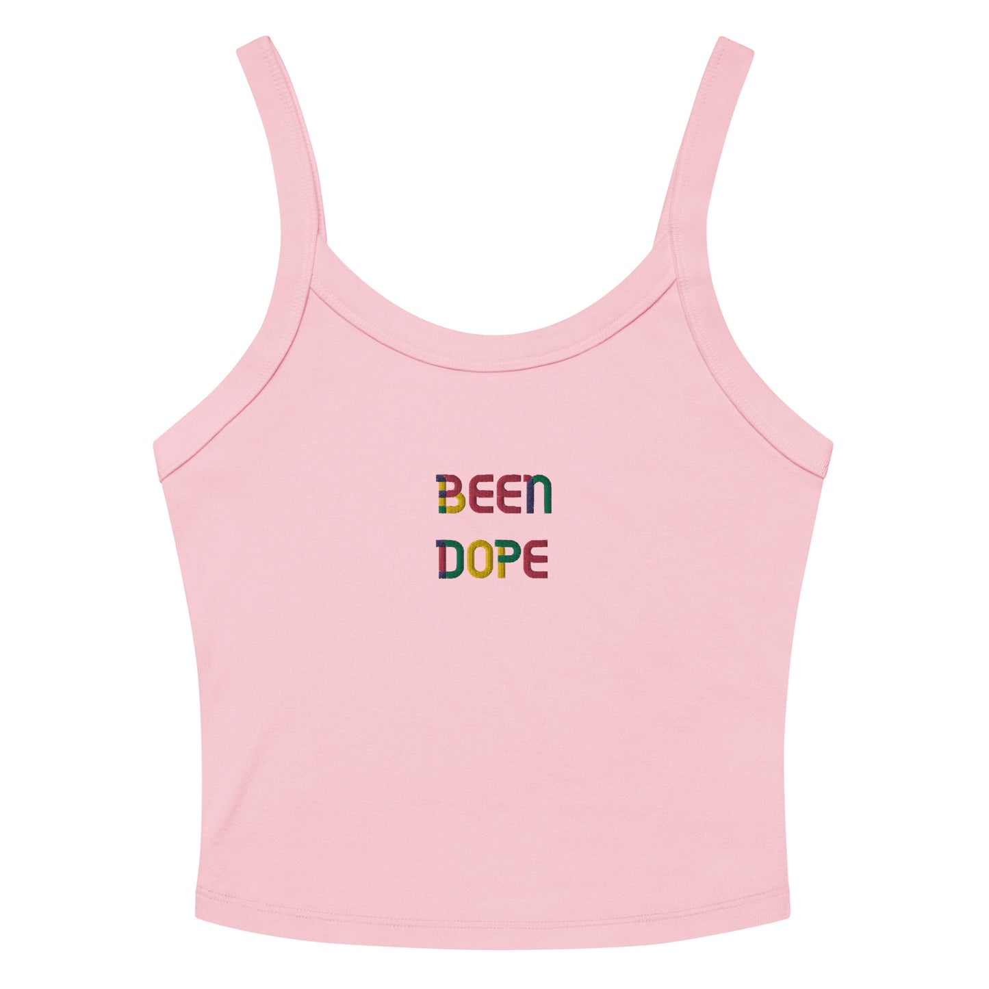 Been Dope Supply|Women’s Micro-rib Pink Tank Top|Embroidered