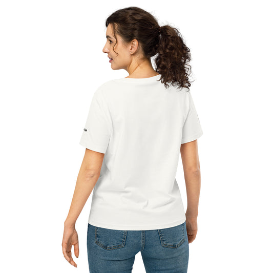 Been Dope Supply Logo Embroidered Women’s Off White Organic Ribbed Neck T-shirt