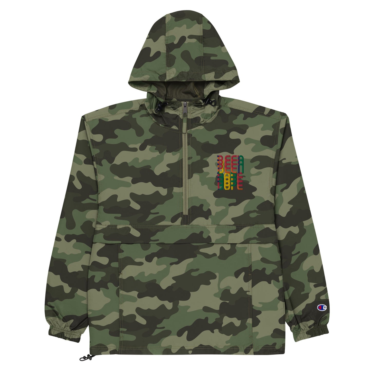 Quarter Zip Camouflaged Windbreaker Pullover Jacket - Been Dope Supply